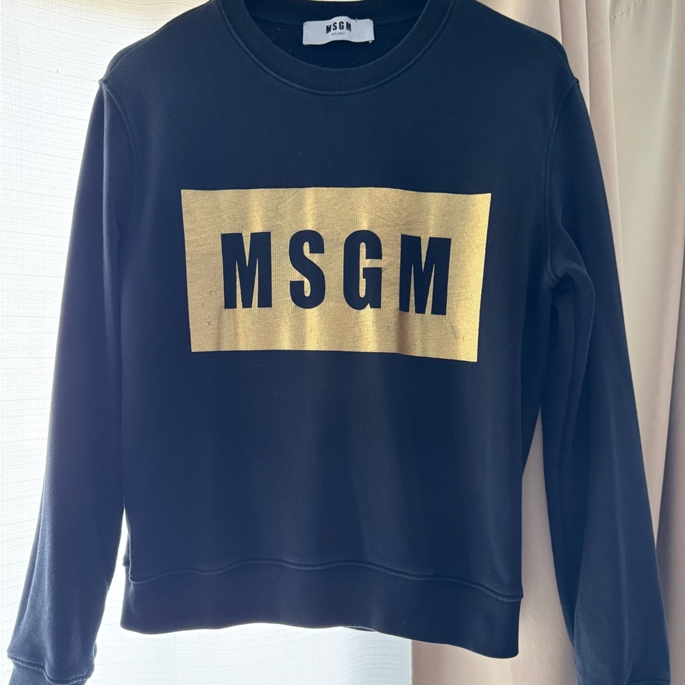 MSGM Women Black and Gold Sweatshirt